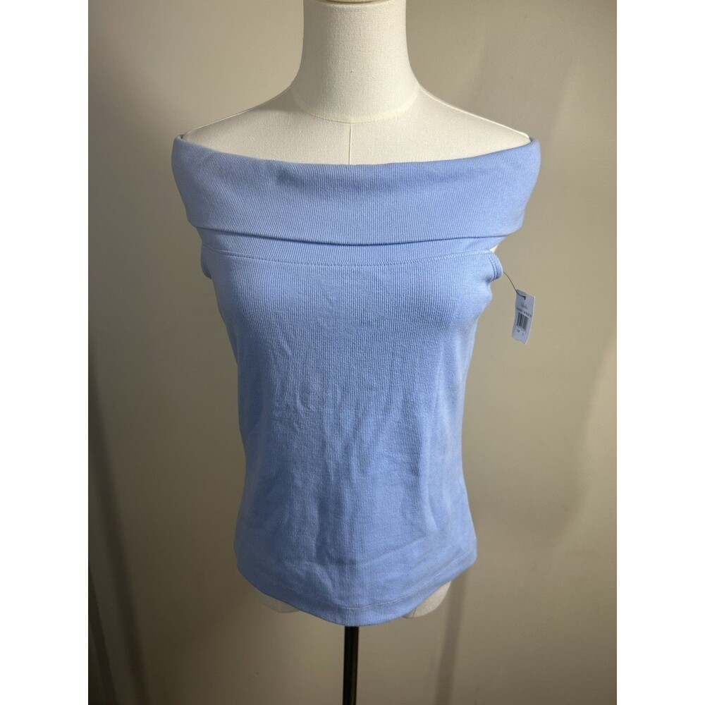 Rafaella Off the Shoulder Top Small Sky Blue Stretch NEW 154